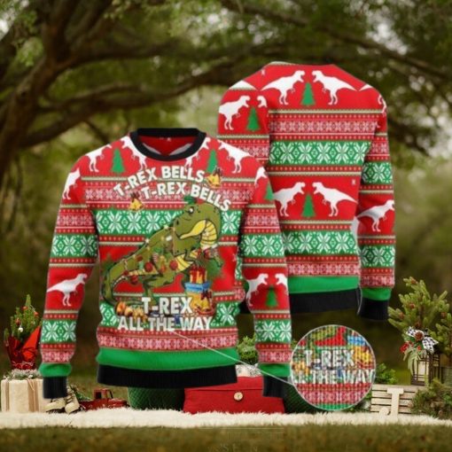 T Rex Christmas Ugly Sweater Gift For Christmas T Rex AOP Print Christmas Ugly Sweater For Men Women