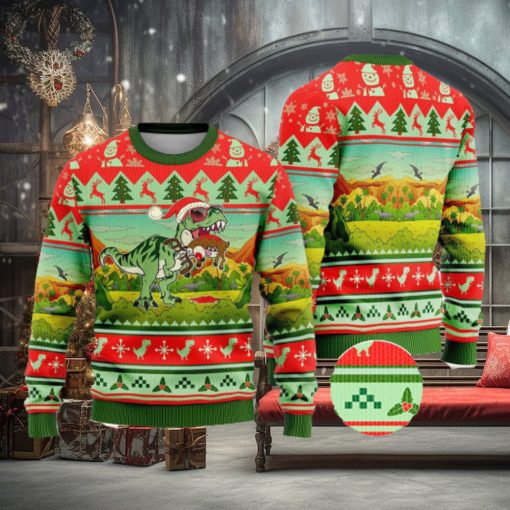 T Rex Eating Reindeer Ugly Christmas Sweater Xmas Gifts