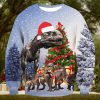 Waffle House Logo Santa Hat Pine Tree Snowflake Custom Name Ugly Christmas Sweater
