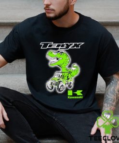 T Rex riding Jeep Teryx Kawasaki logo shirt