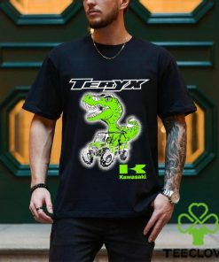 T Rex riding Jeep Teryx Kawasaki logo shirt