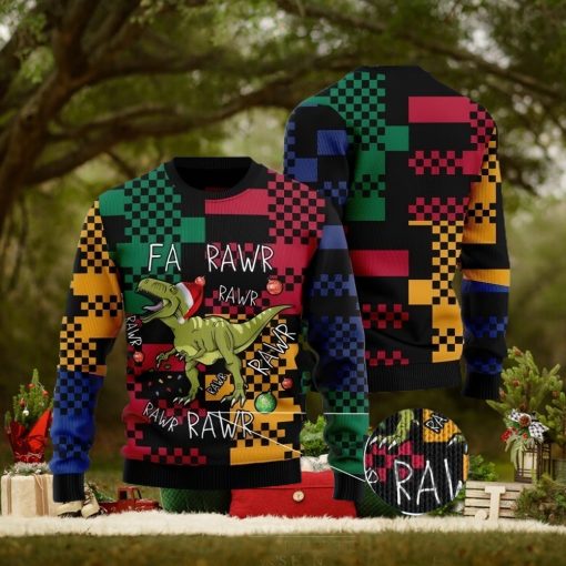 T rex Rawr Rawr Rawr Christmas Family Gift Ugly Christmas Sweater