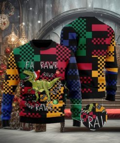T rex Rawr Rawr Rawr Christmas Family Gift Ugly Christmas Sweater