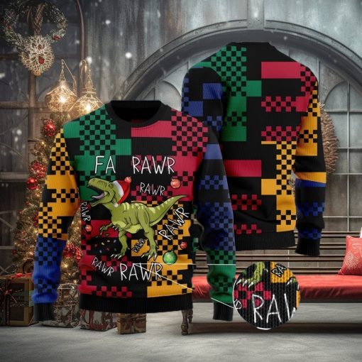 T rex Rawr Rawr Rawr Christmas Family Gift Ugly Christmas Sweater