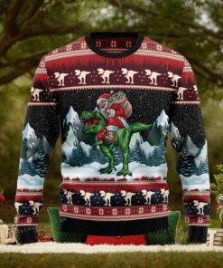 T rex Santa Clause Ugly Sweater Party