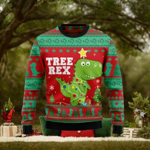 T rex Tree Christmas Family Gift Ugly Christmas Sweater