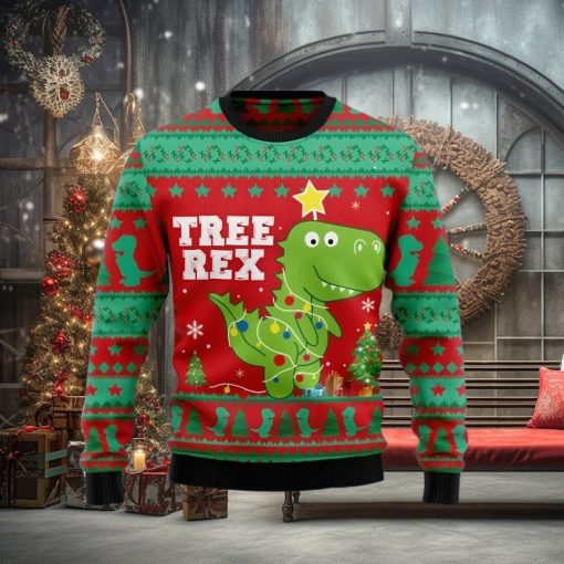 T rex Tree Christmas Family Gift Ugly Christmas Sweater
