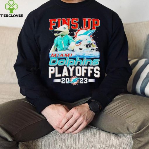 T.D. mascot Fins up Miami Dolphins Playoffs 2023 hoodie, sweater, longsleeve, shirt v-neck, t-shirt