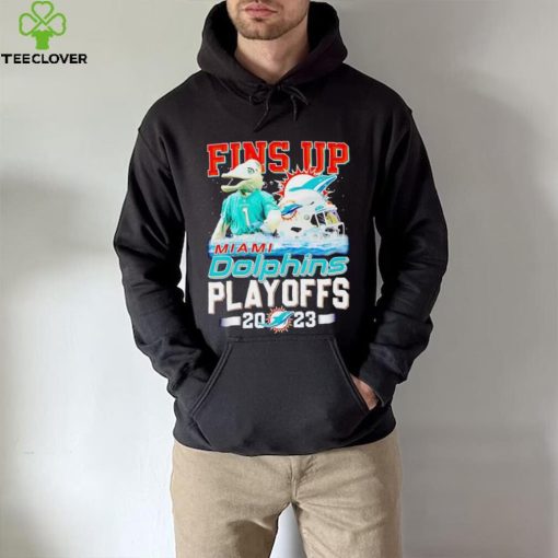 T.D. mascot Fins up Miami Dolphins Playoffs 2023 hoodie, sweater, longsleeve, shirt v-neck, t-shirt