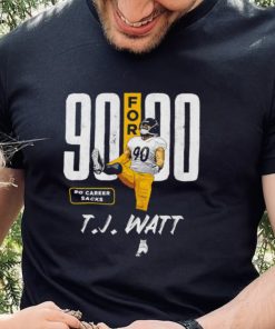 T.J. Watt number 90 Pittsburgh Steelers football player 90 for 90 pose shirt