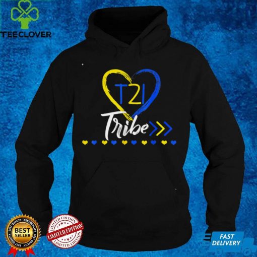 T21 Tribe 21 World Down Syndrome Awareness Day Heart T Shirt