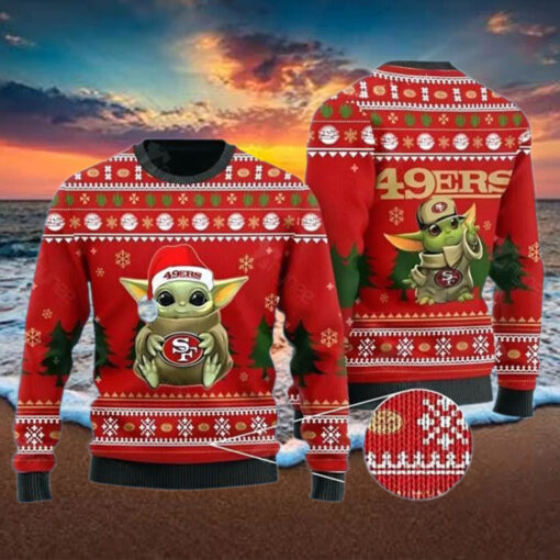 Baby Yoda San Francisco 49ers Christmas Ugly Sweater