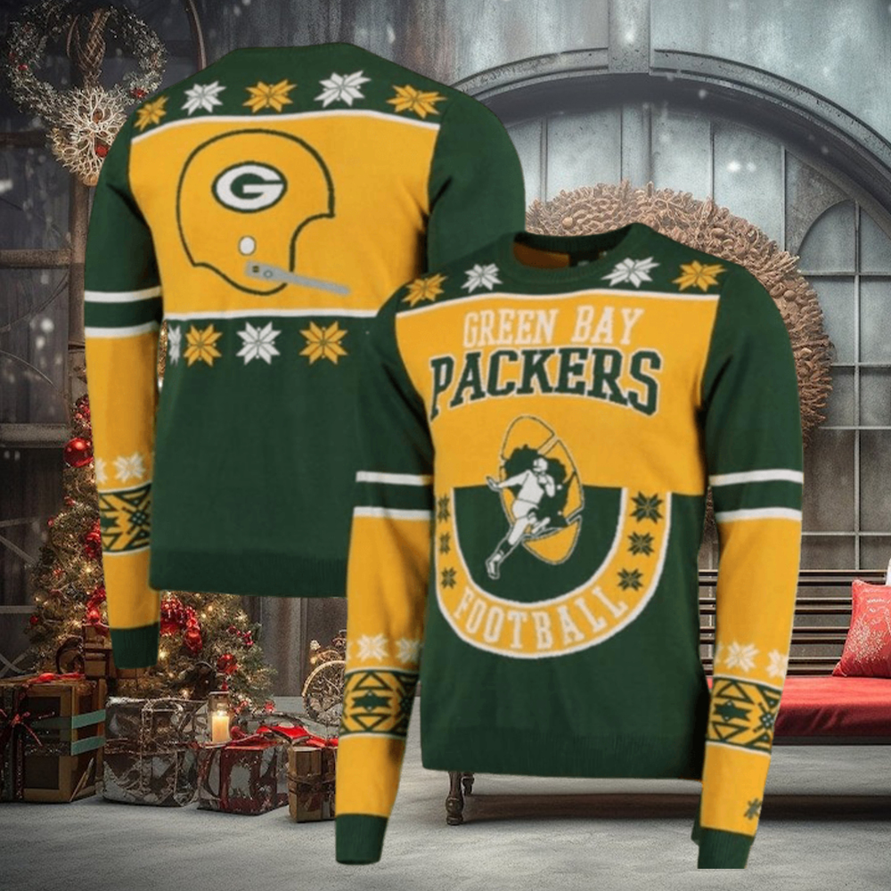 Green Bay Packers Big Logo Ugly Christmas Sweaters Green Bay Packers Big Logo Ugly Christmas Sweaters