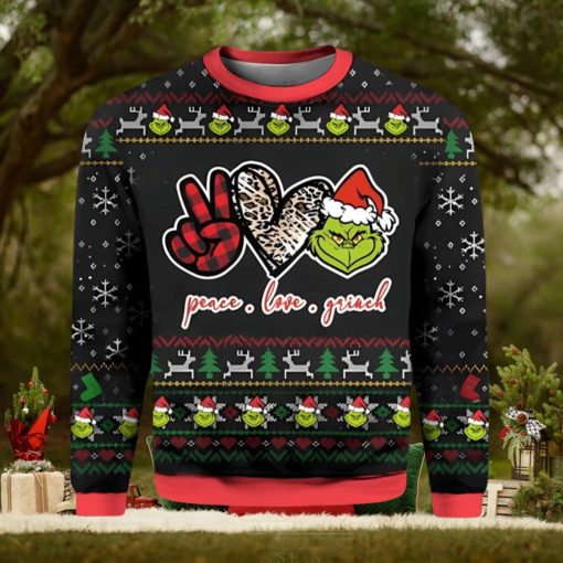 Peace Love Grinch Ugly Christmas Sweater Xmas 3D Printed Christmas Sweater Gift