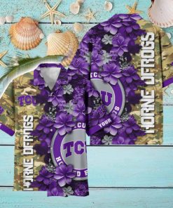 TCU Horned Frogs Custom Name Personalized Camo Flower Pattern Hawaiian Shirt