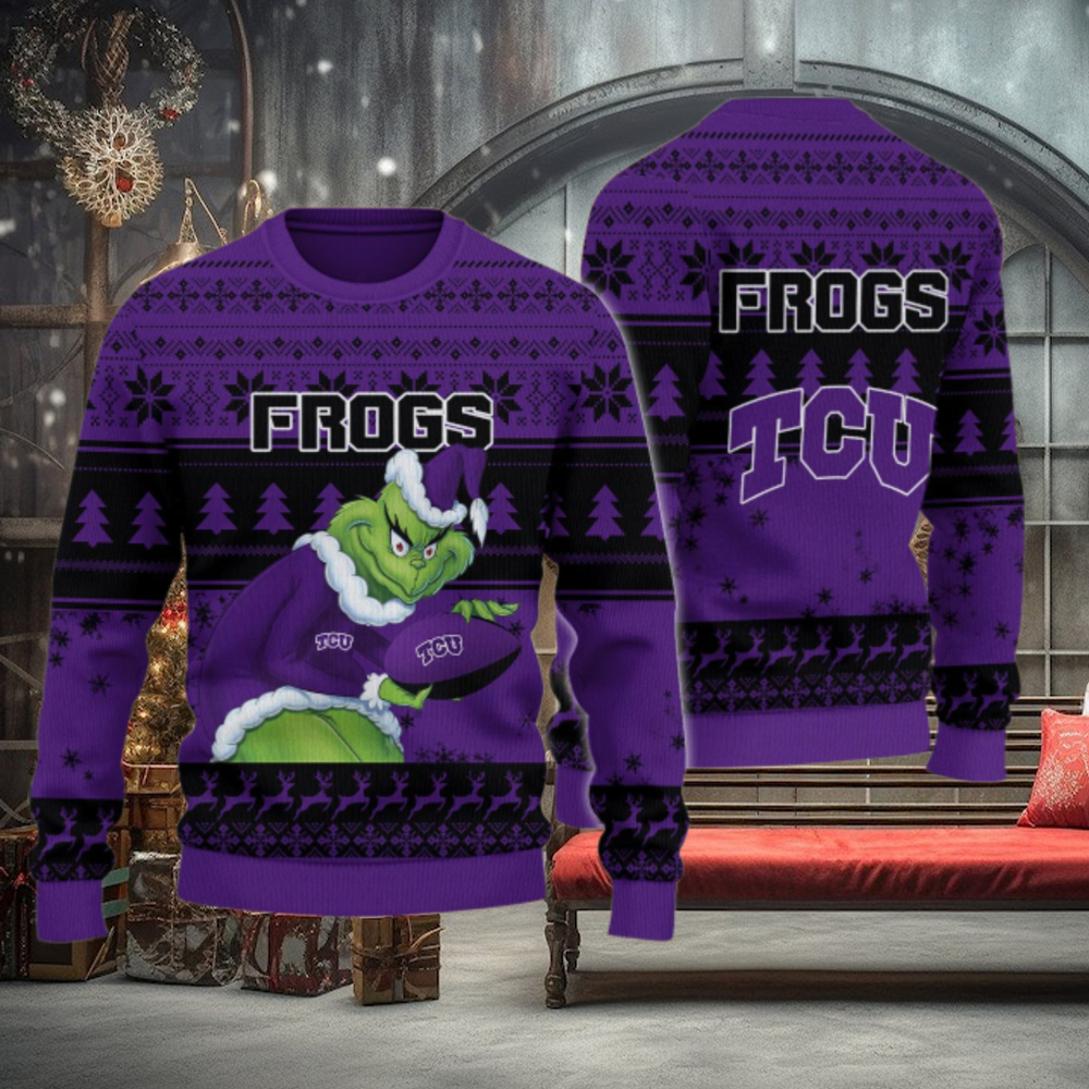 TCU Horned Frogs Grinch Ugly Christmas Sweater TCU Horned Frogs Grinch Ugly Christmas Sweater