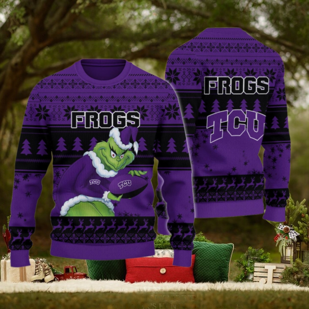 TCU Horned Frogs Grinch Ugly Christmas Sweater TCU Horned Frogs Grinch Ugly Christmas Sweater