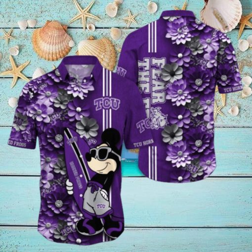 TCU Horned Frogs Hawaiian Shirt Mickey Love Surfing Trending Summer Gift