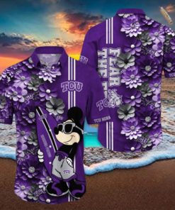 TCU Horned Frogs Hawaiian Shirt Mickey Love Surfing Trending Summer Gift