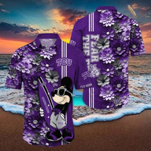 TCU Horned Frogs Hawaiian Shirt Mickey Love Surfing Trending Summer Gift