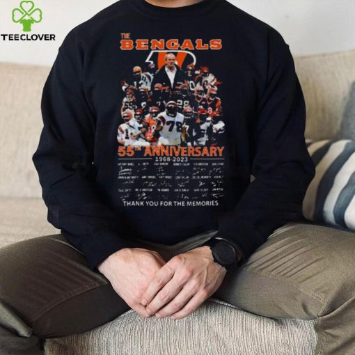 The Cincinnati Bengals 55th Anniversary 1968 2023 Thank You For The Memories Signatures hoodie, sweater, longsleeve, shirt v-neck, t-shirt