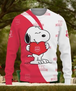 TFC Academy Snoopy Cute Heart American Sports Team Knitted Christmas Sweater Gift Holidays