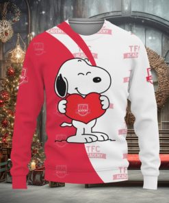 TFC Academy Snoopy Cute Heart American Sports Team Knitted Christmas Sweater Gift Holidays