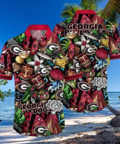 THE BEST Georgia Bulldogs NCAA1 Flower Hawaiian Shirt