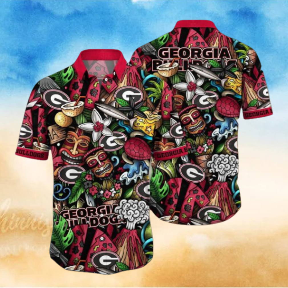 THE BEST Georgia Bulldogs NCAA1 Flower Hawaiian Shirt THE BEST Georgia Bulldogs NCAA1 Flower Hawaiian Shirt