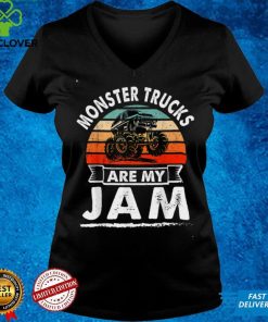 Vintage Monster Truck Are My Jam Retro Sunset Cool Engines T Shirt
