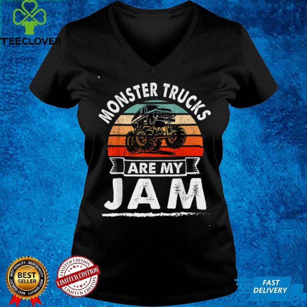 Vintage Monster Truck Are My Jam Retro Sunset Cool Engines T Shirt