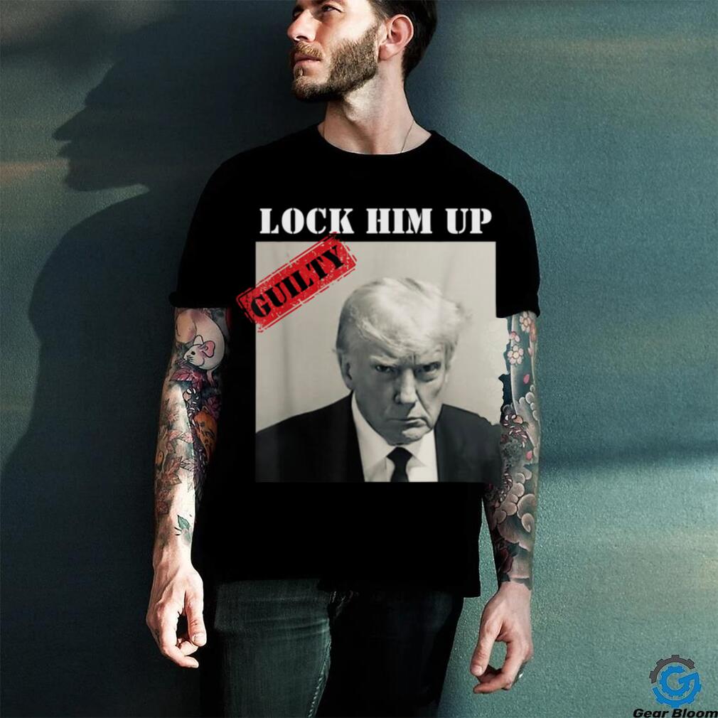 TRUMP MUGSHOT LOCK HIM UP GUILTY JAIL PRISON ANTI TRUMP T Shirt TRUMP MUGSHOT LOCK HIM UP GUILTY JAIL PRISON ANTI TRUMP T Shirt