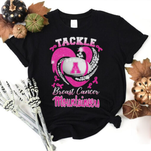 Tackle Breast Cancer Appalachian State Mountaineers Diamond Heart Shirt