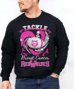 Tackle Breast Cancer Arkansas State Red Wolves Diamond Heart Shirt