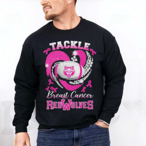 Tackle Breast Cancer Arkansas State Red Wolves Diamond Heart Shirt