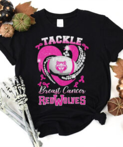 Tackle Breast Cancer Arkansas State Red Wolves Diamond Heart Shirt