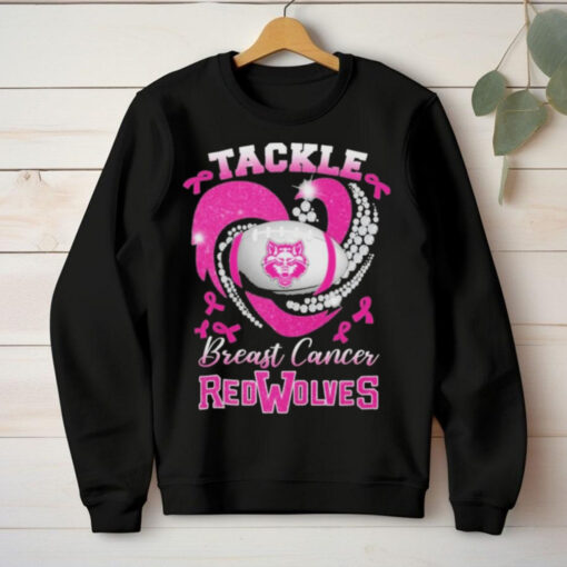 Tackle Breast Cancer Arkansas State Red Wolves Diamond Heart Shirt