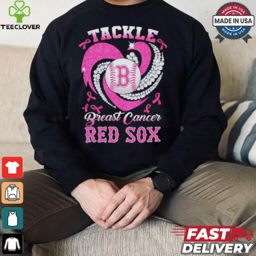 Tackle Breast Cancer Boston Red Sox diamond heart hoodie, sweater, longsleeve, shirt v-neck, t-shirt