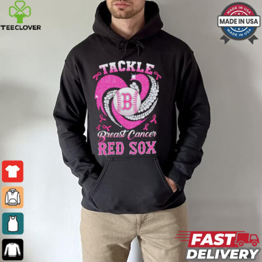 Tackle Breast Cancer Boston Red Sox diamond heart hoodie, sweater, longsleeve, shirt v-neck, t-shirt