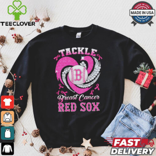 Tackle Breast Cancer Boston Red Sox diamond heart hoodie, sweater, longsleeve, shirt v-neck, t-shirt