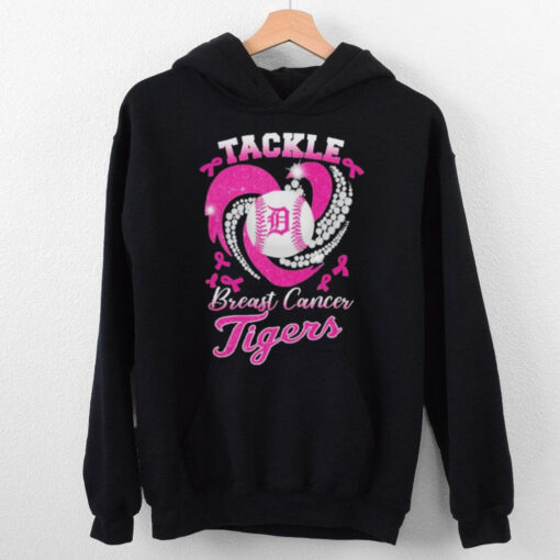 Tackle Breast Cancer Detroit Tigers Diamond Heart Shirt