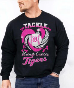 Tackle Breast Cancer Detroit Tigers Diamond Heart Shirt