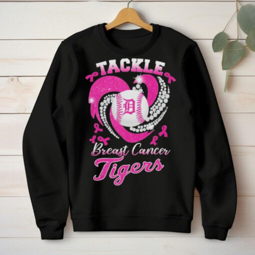 Tackle Breast Cancer Detroit Tigers Diamond Heart Shirt