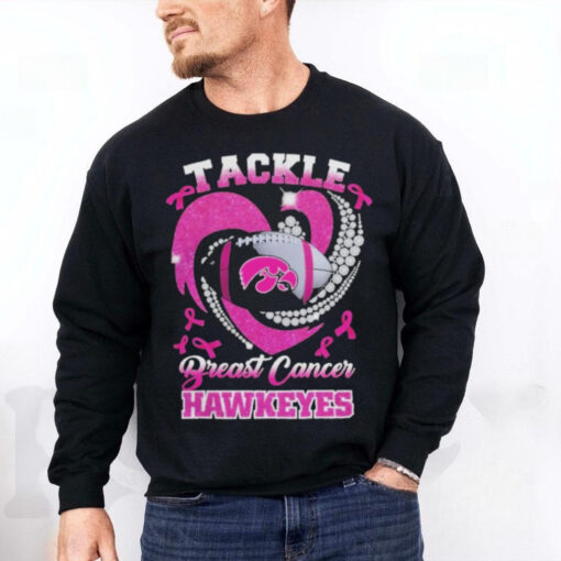 Tackle Breast Cancer Iowa Hawkeyes Diamond Heart Shirt