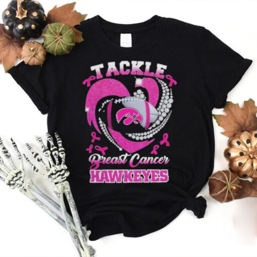 Tackle Breast Cancer Iowa Hawkeyes Diamond Heart Shirt