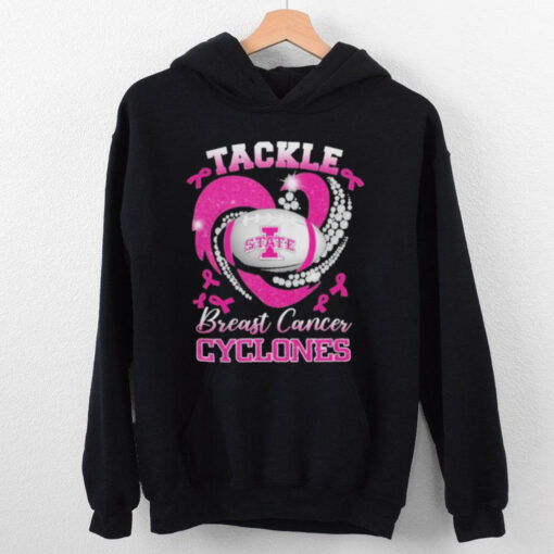 Tackle Breast Cancer Iowa State Cyclones Diamond Heart Shirt