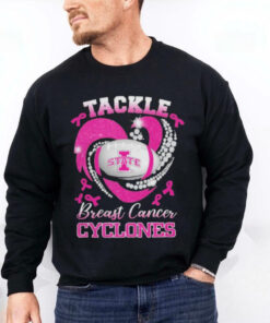 Tackle Breast Cancer Iowa State Cyclones Diamond Heart Shirt