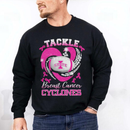 Tackle Breast Cancer Iowa State Cyclones Diamond Heart Shirt