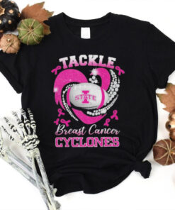 Tackle Breast Cancer Iowa State Cyclones Diamond Heart Shirt