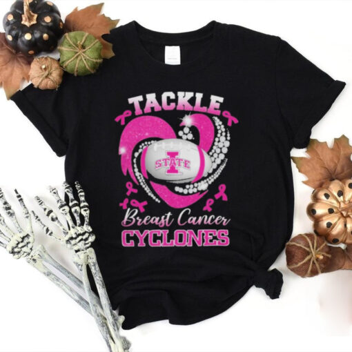 Tackle Breast Cancer Iowa State Cyclones Diamond Heart Shirt